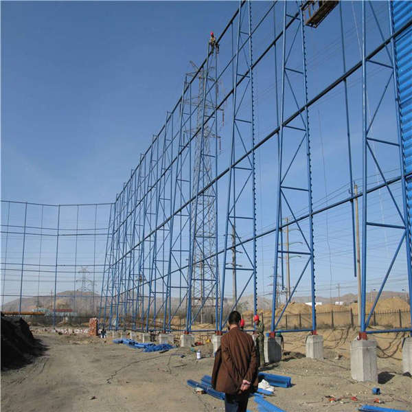 公路路邊藍色網揚塵污染治理 電廠金屬防塵網 鐵板擋風網